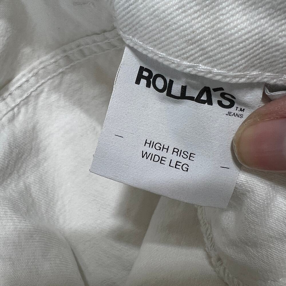 Rolla's High Rise Wide Leg Old Mate Vintage White 100% Cotton Jeans Women's 29 - Picture 9 of 15